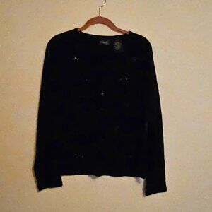 Kathie Lee Black Cardigan Sweater